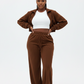 Two Piece Wide Leg Tracksuit Set – Zip-Up Hoodie & Pants