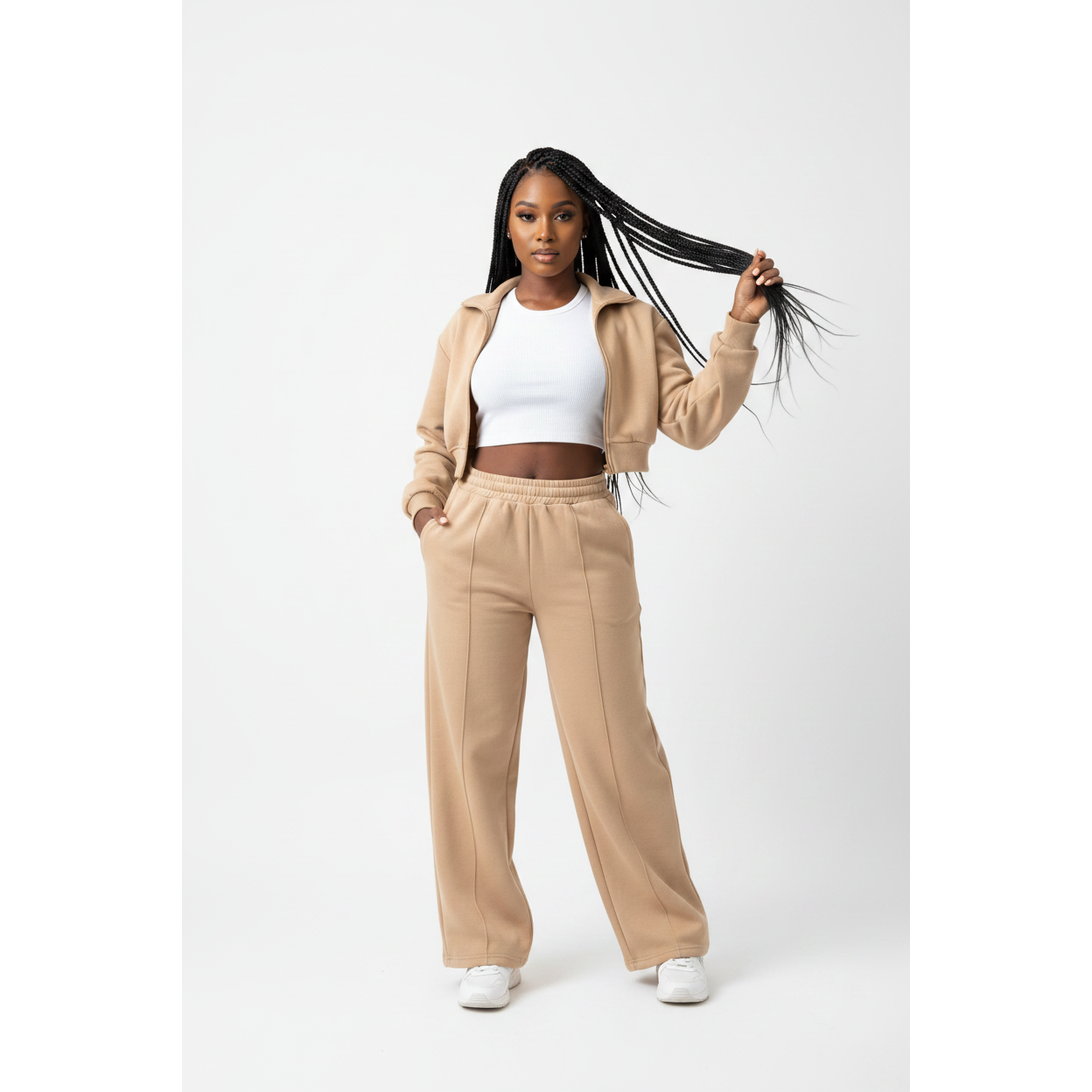 Wide Leg Tracksuit Set – Zip-Up Hoodie & Pants | Yellow Sub