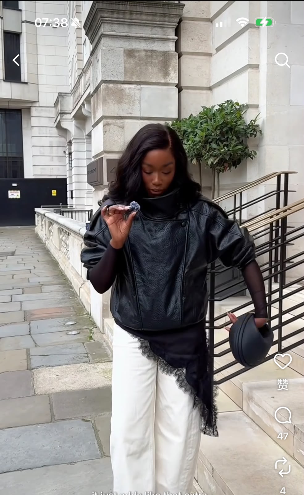 Faux Leather Oversized High Neck Biker Jacket