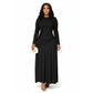 Ladies Round Neck Ruched & Draped Ruffle Dress