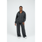 Charcoal-Washed Full-Zip Hoodie & Wide Leg Pants
