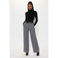 Wide-leg Cut Distinct Cuffed Hem Pinstriped Pants