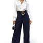 Oversized High Waisted Belted Palazzo Pants