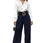 Oversized High Waisted Belted Palazzo Pants