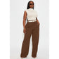 Wide-leg Cut Formal Solid Color Pants