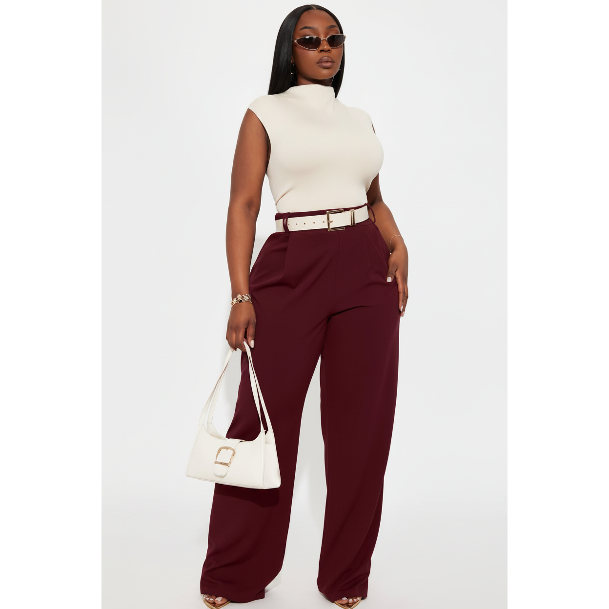 Wide-leg Cut Formal Solid Color Pants