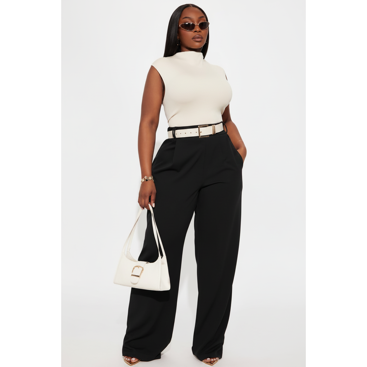 Wide-leg Cut Formal Solid Color Pants
