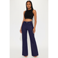 Distinct Front Seam Detail High-waisted Flared Trousers