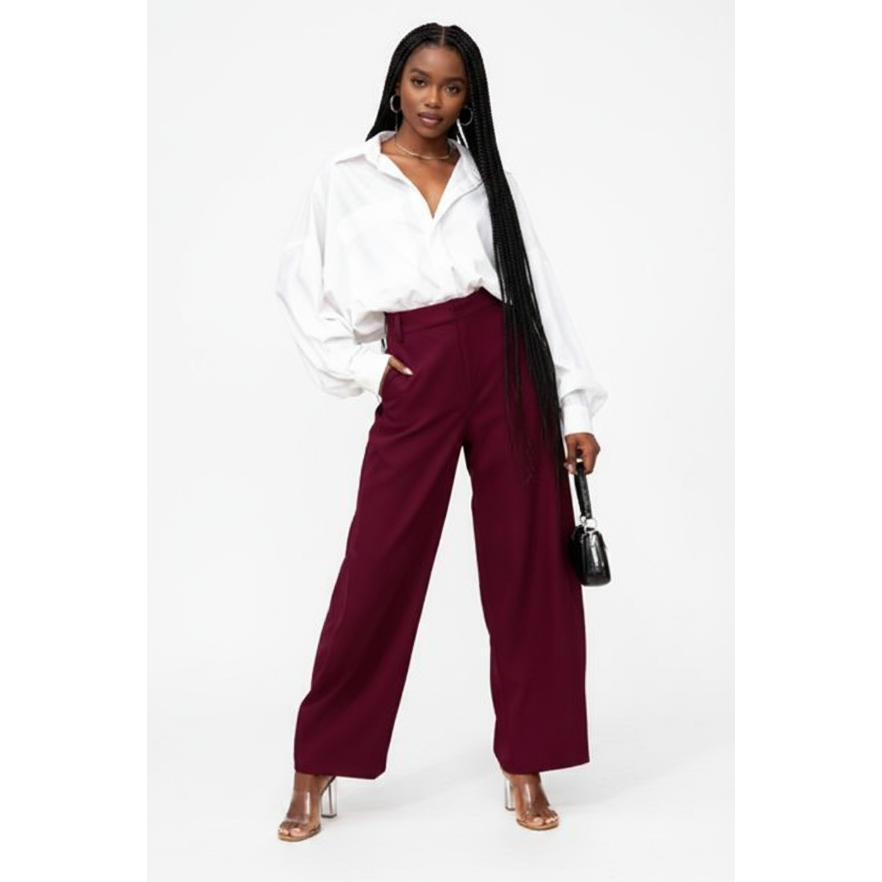 High-Waisted Design Comfortable Formal Pants