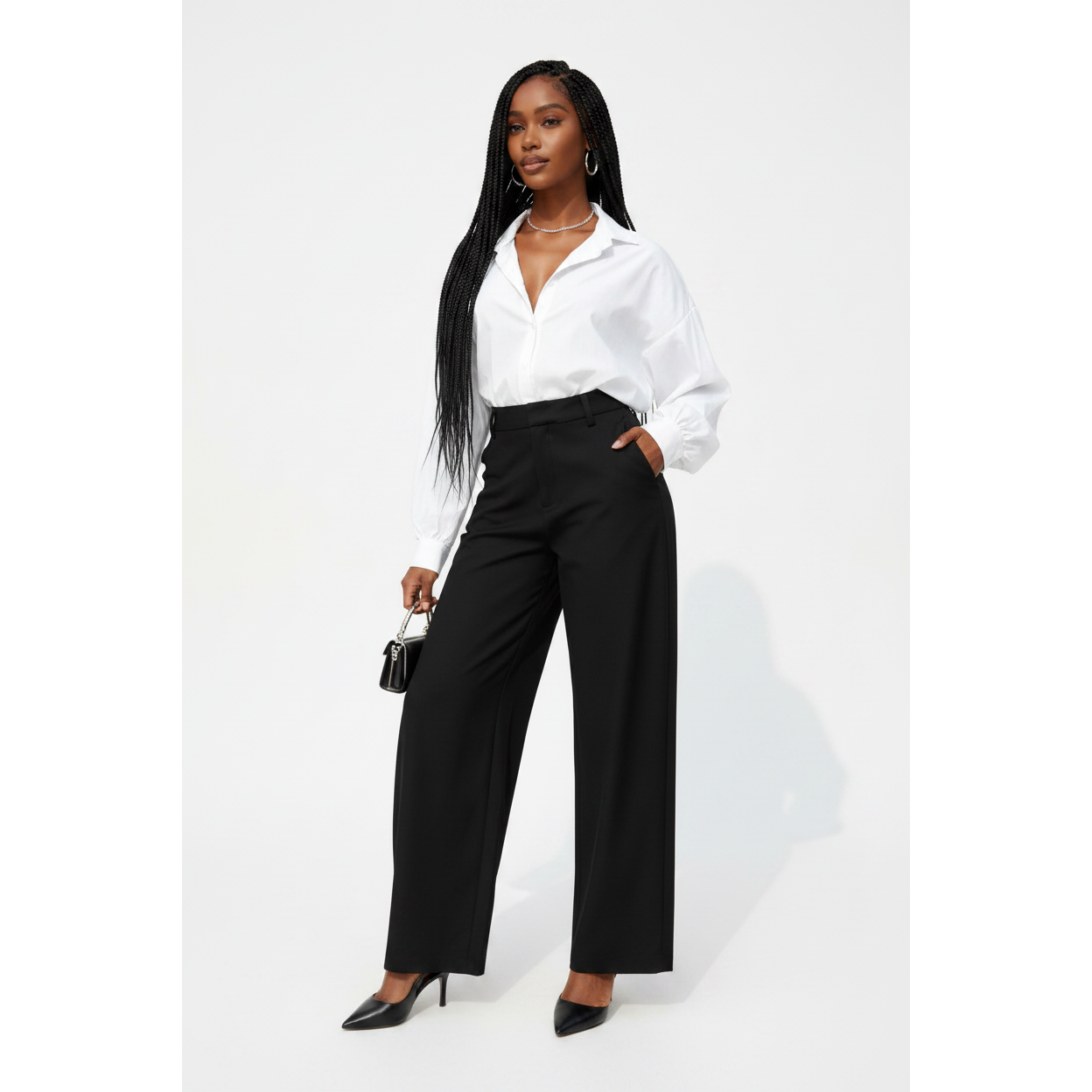 High-Waisted Design Comfortable Formal Pants