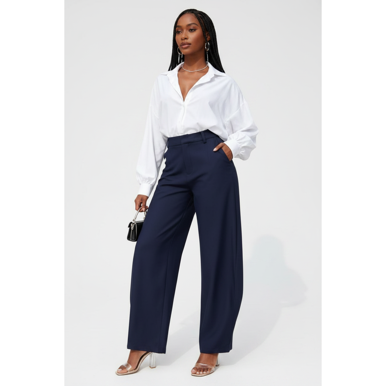 High-Waisted Design Comfortable Formal Pants