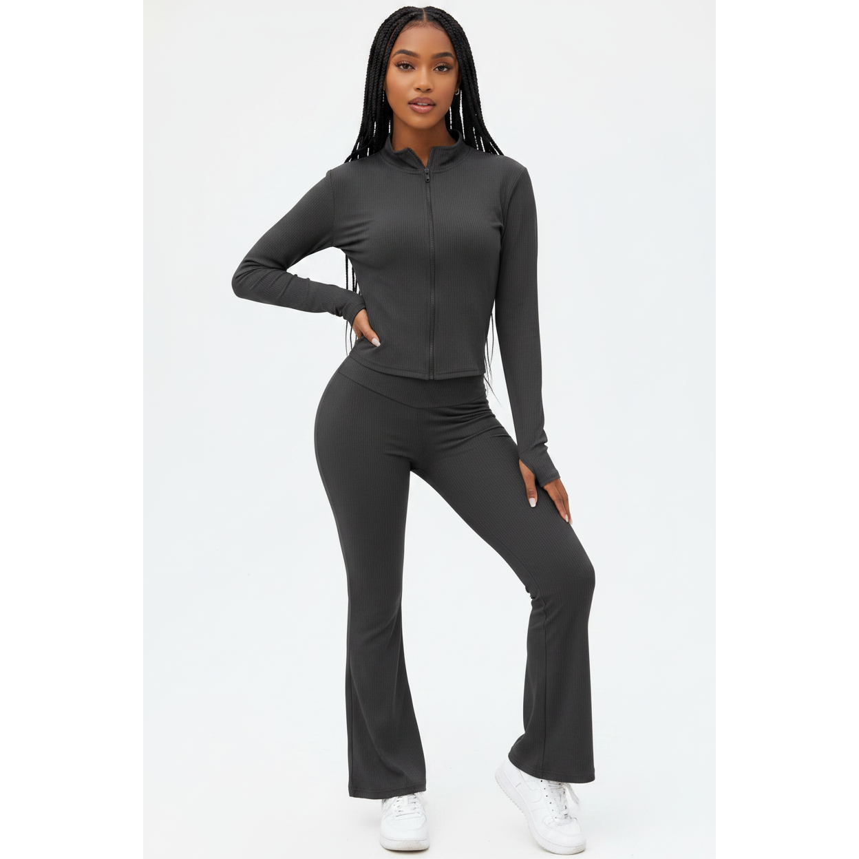 High Stretch Silky Sports Fabric Active Pants Set