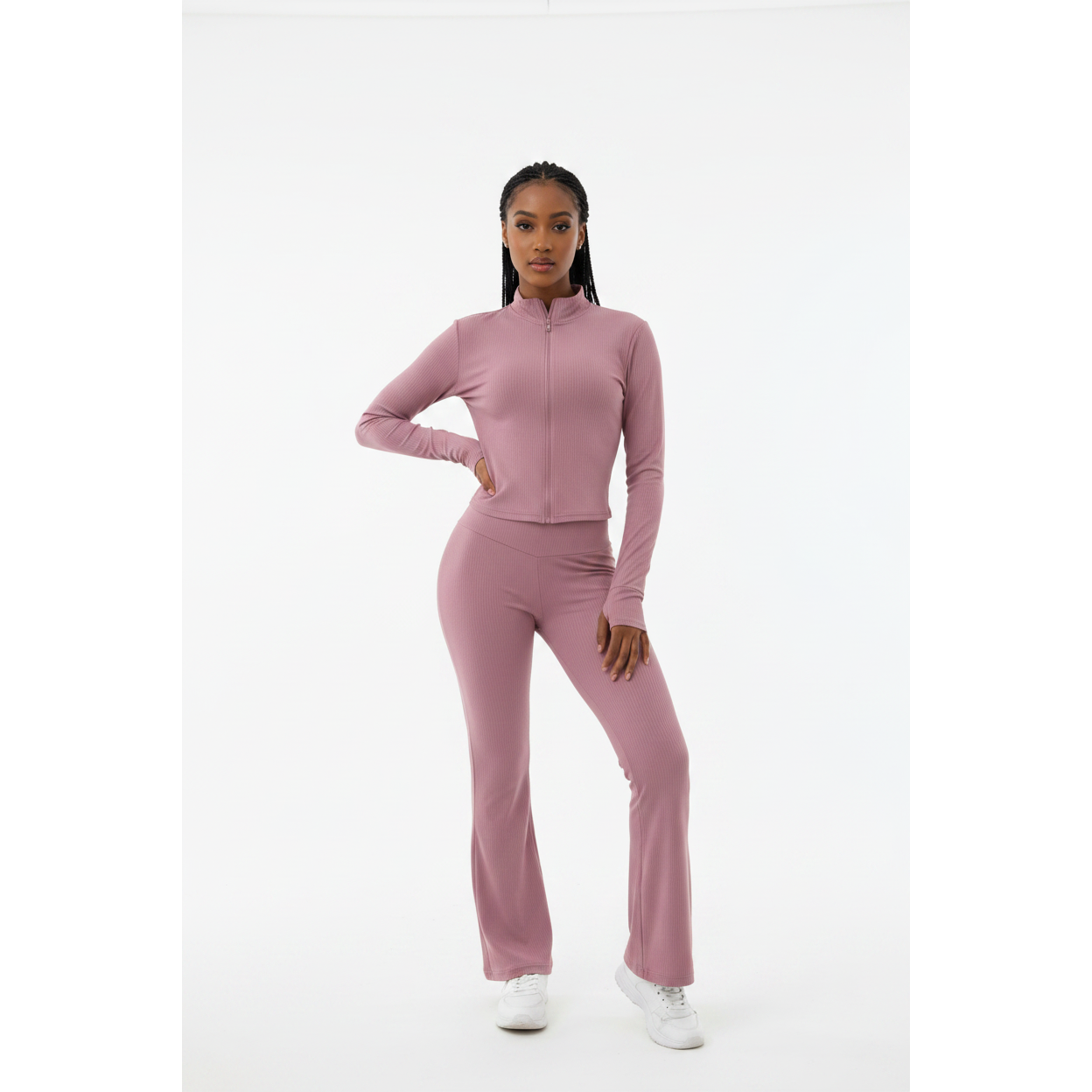 High Stretch Silky Sports Fabric Active Pants Set