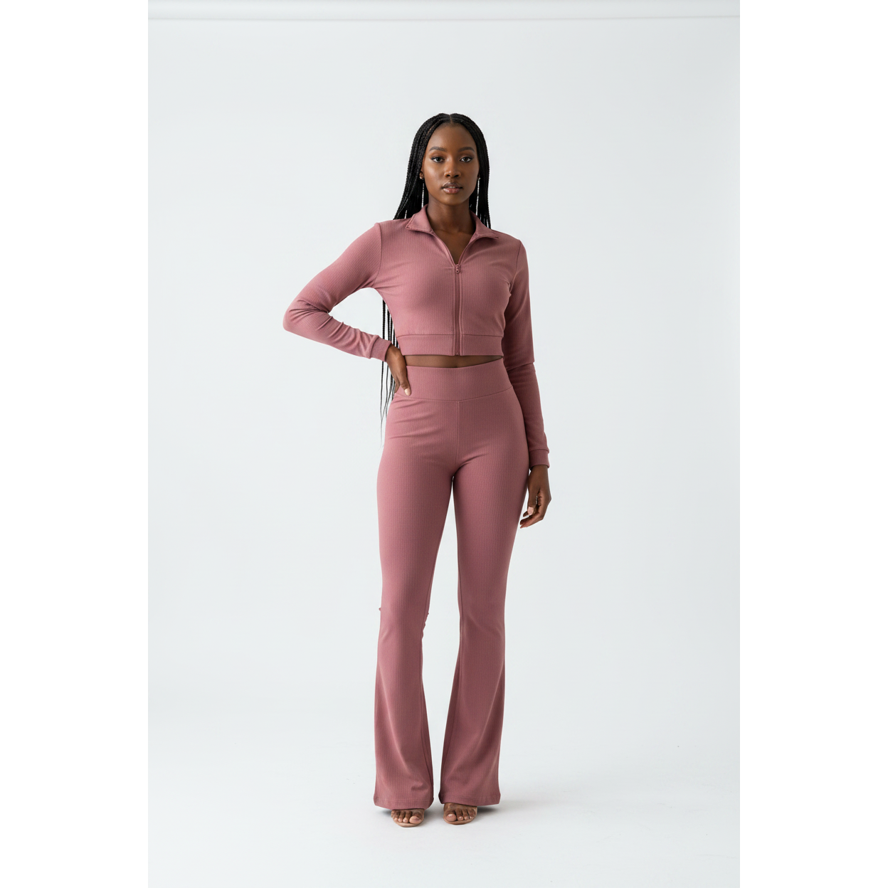 High Stretch Silky Sports Fabric Active Pants Set