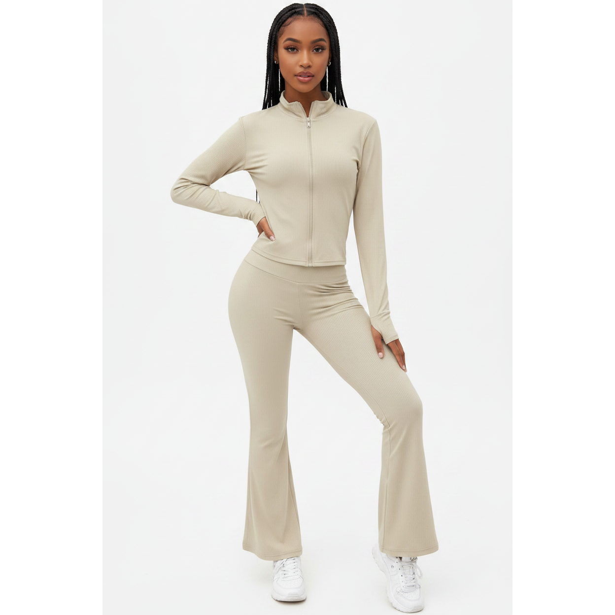 High Stretch Silky Sports Fabric Active Pants Set