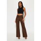 Distinct Front Seam Detail High-waisted Flared Trousers
