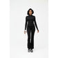 High Stretch Silky Sports Fabric Active Jacket & Flare Pants Set