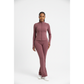 High Stretch Silky Sports Fabric Active Jacket & Flare Pants Set