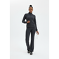 High Stretch Silky Sports Fabric Active Jacket & Flare Pants Set
