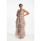 Floral Plus Size Tiered Halter Maxi Dress