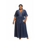 Ladies Plus Size Denim Maxi Dress