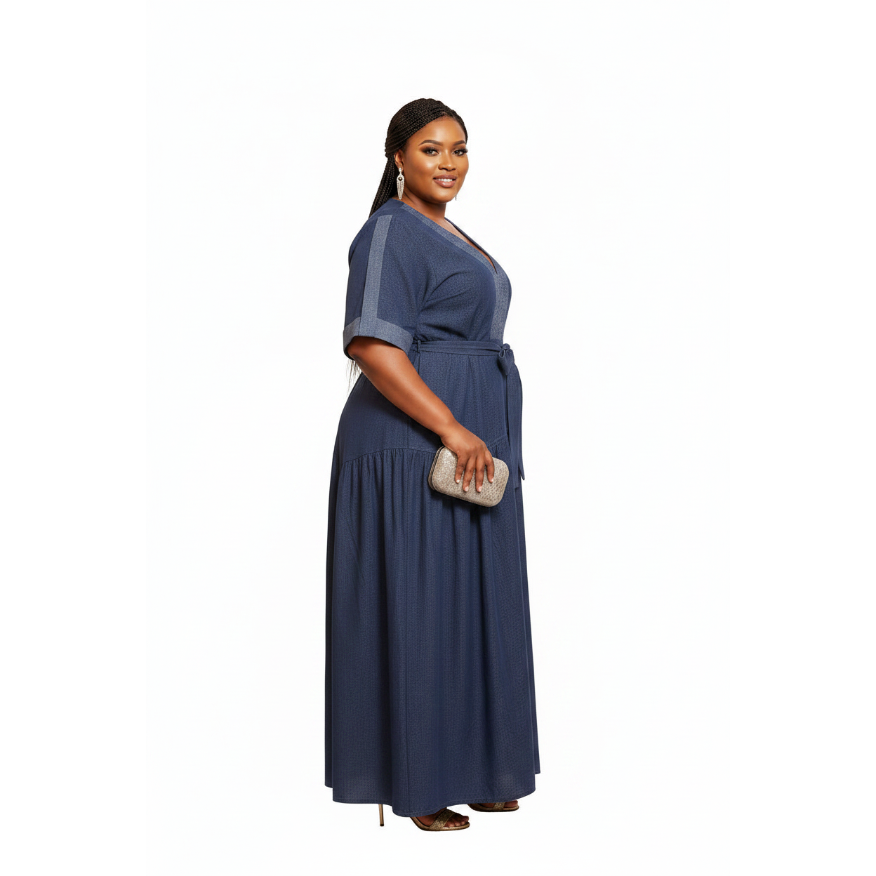 Ladies Plus Size Denim Maxi Dress