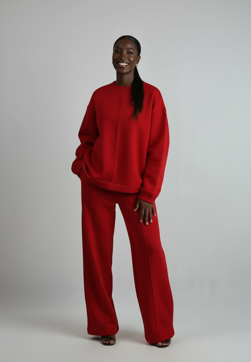 Womens Plus Size Minimalist Loungewear Two-Piece Set