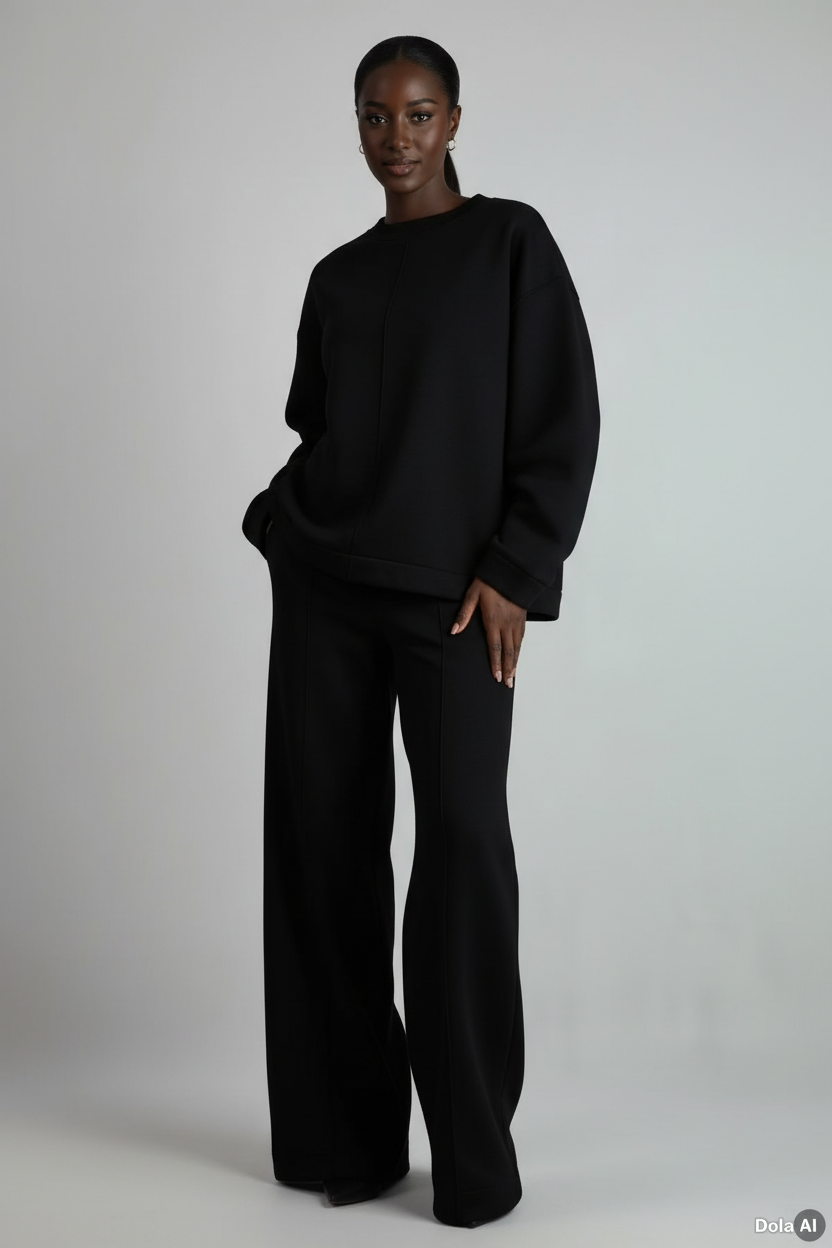 Womens Plus Size Minimalist Loungewear Two-Piece Set
