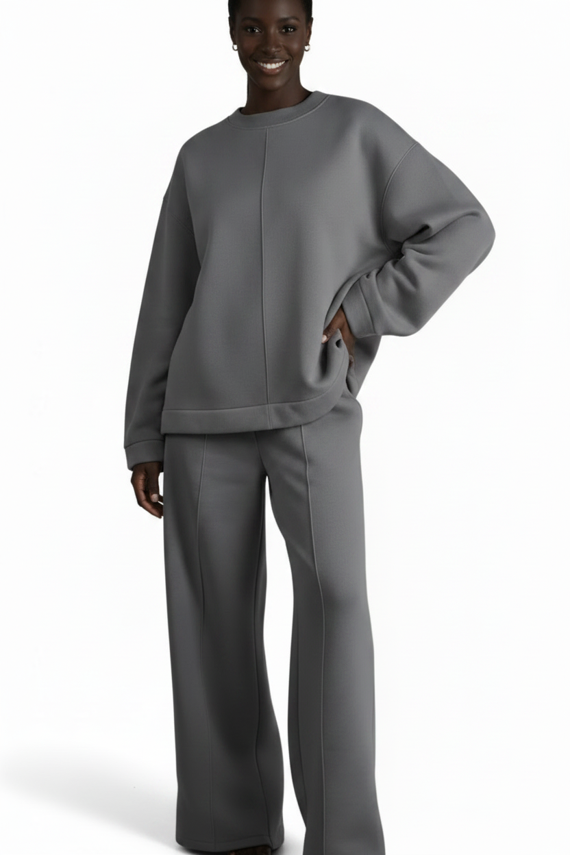 Womens Plus Size Minimalist Loungewear Two-Piece Set