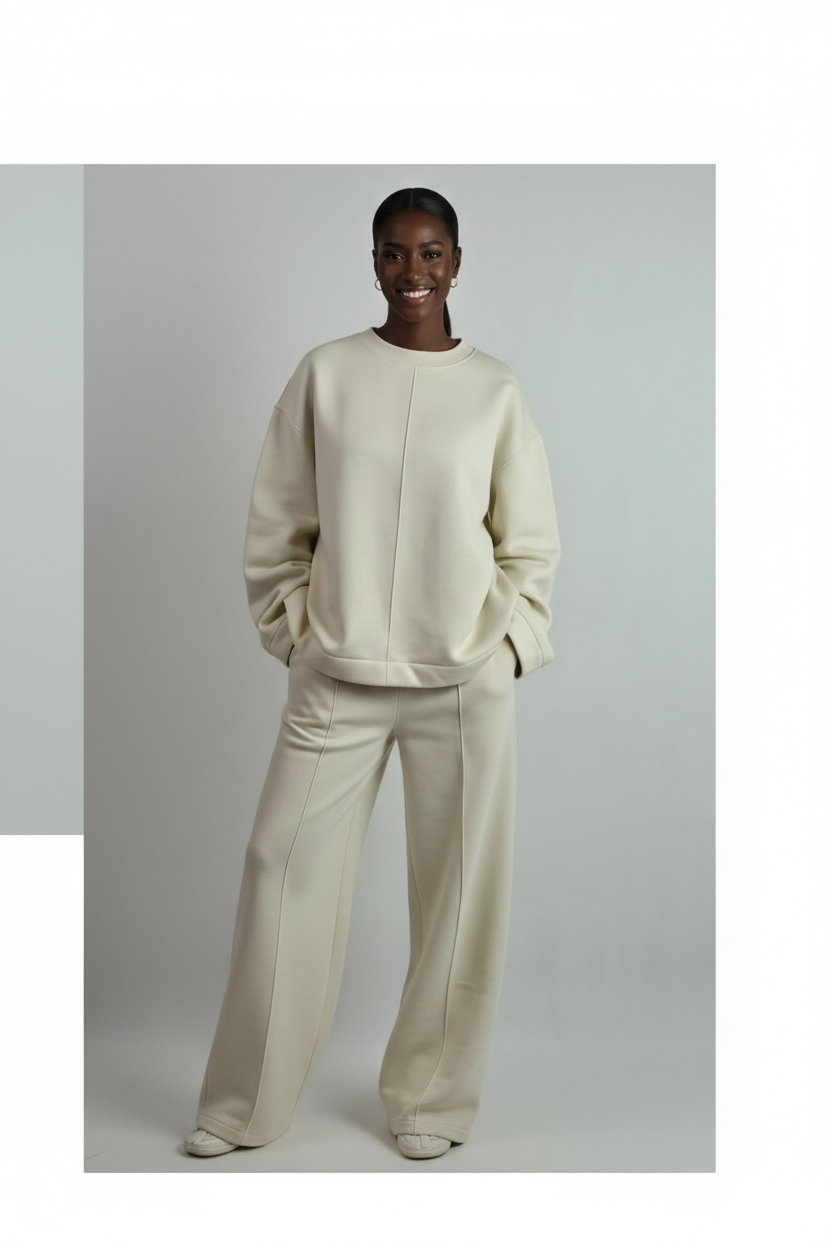 Womens Plus Size Minimalist Loungewear Two-Piece Set