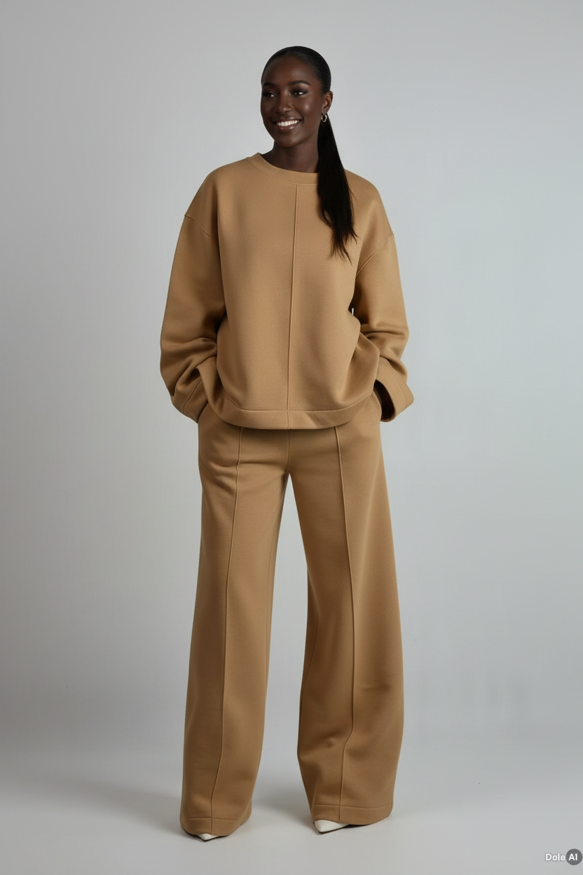 Womens Plus Size Minimalist Loungewear Two-Piece Set