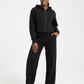 Ladies Paneled Deco Zip-Up Top & Wide Leg Pants
