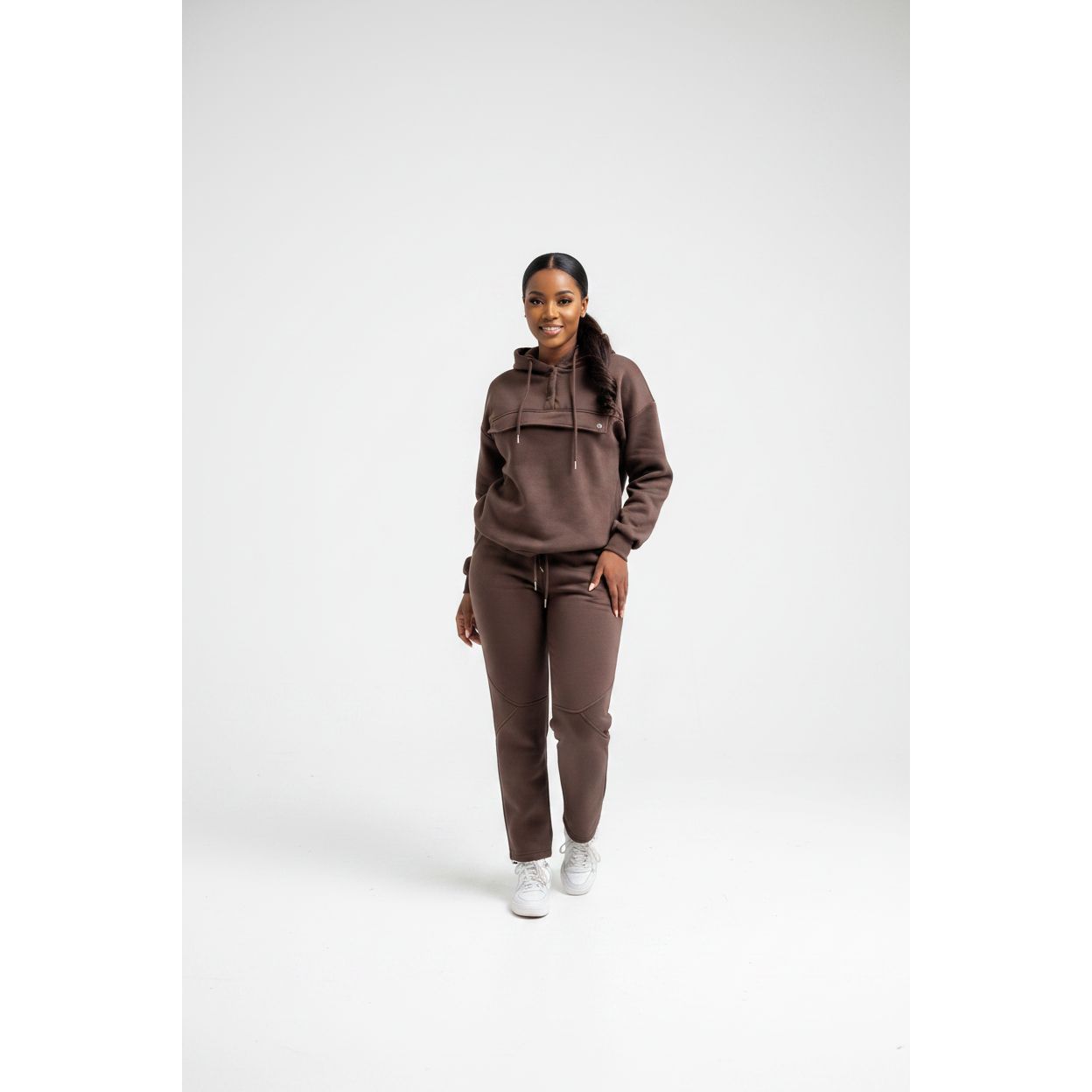 Plus Size Front Flap Hoodie & Jogger Pants Set | Yellow Sub