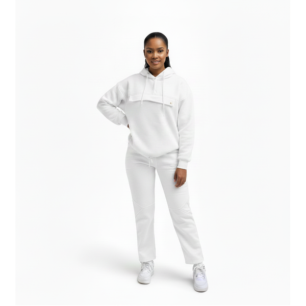 Plus Size Front Flap Hoodie & Jogger Pants Set | Yellow Sub