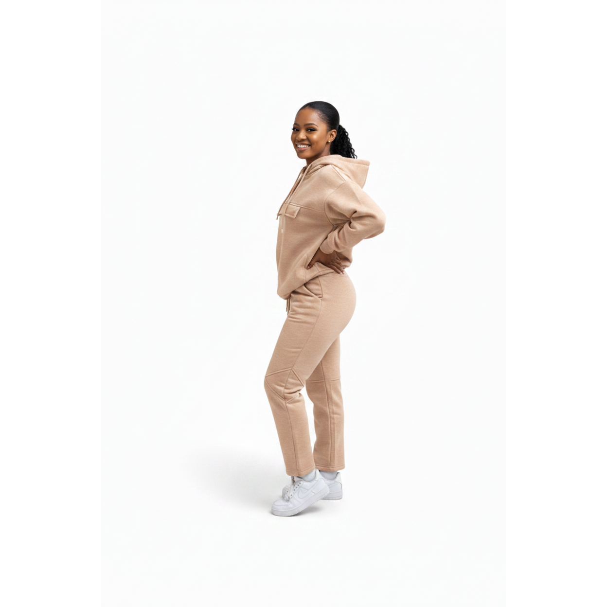 Plus Size Front Flap Hoodie & Jogger Pants Set | Yellow Sub