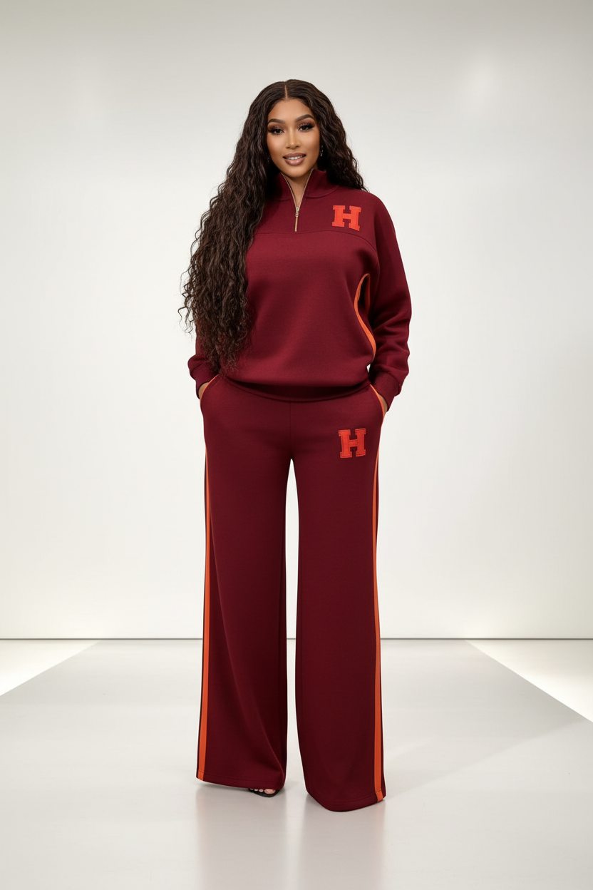 Chic Quarter-Zip Two-Piece Tracksuit Set
