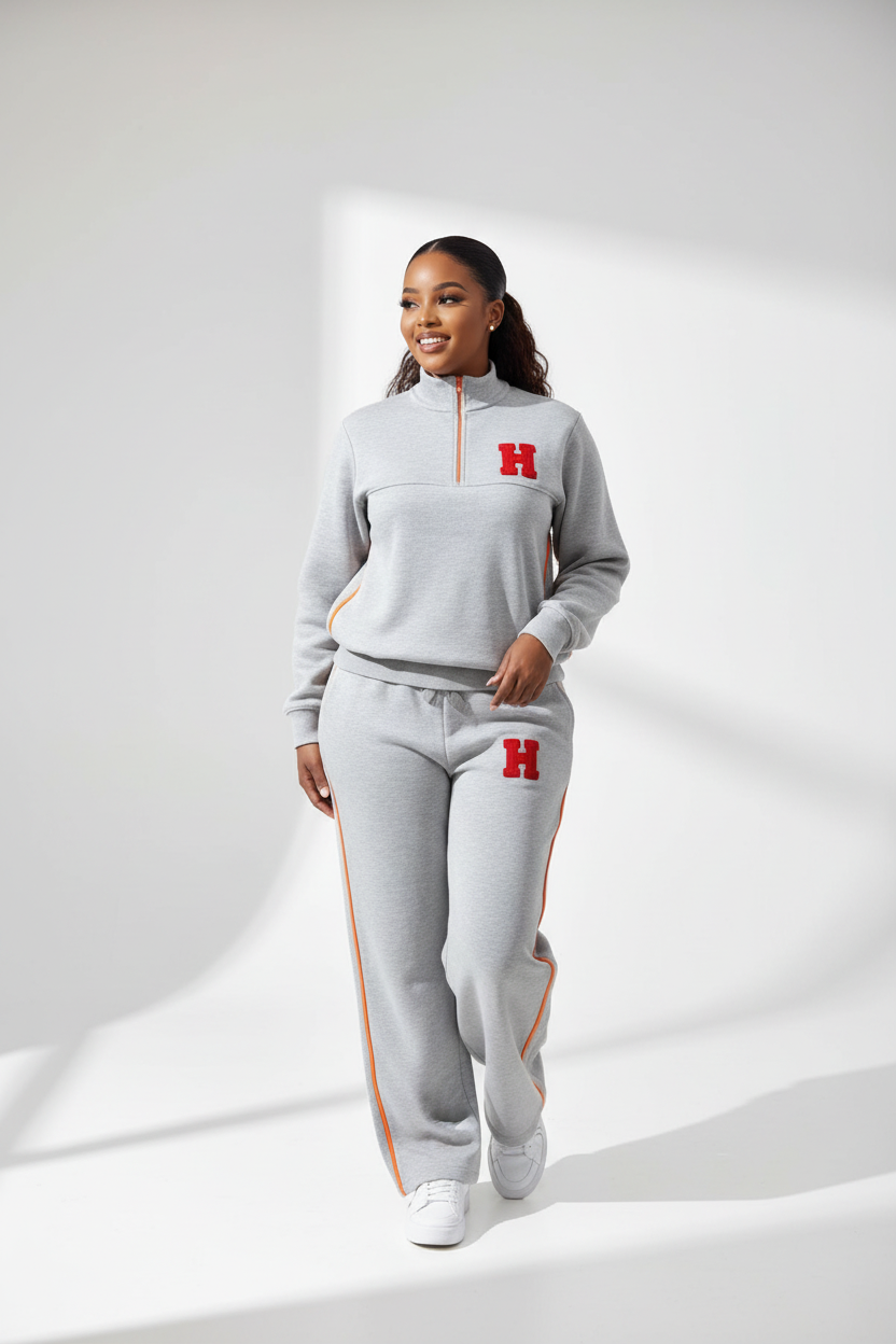Chic Quarter-Zip Two-Piece Tracksuit Set