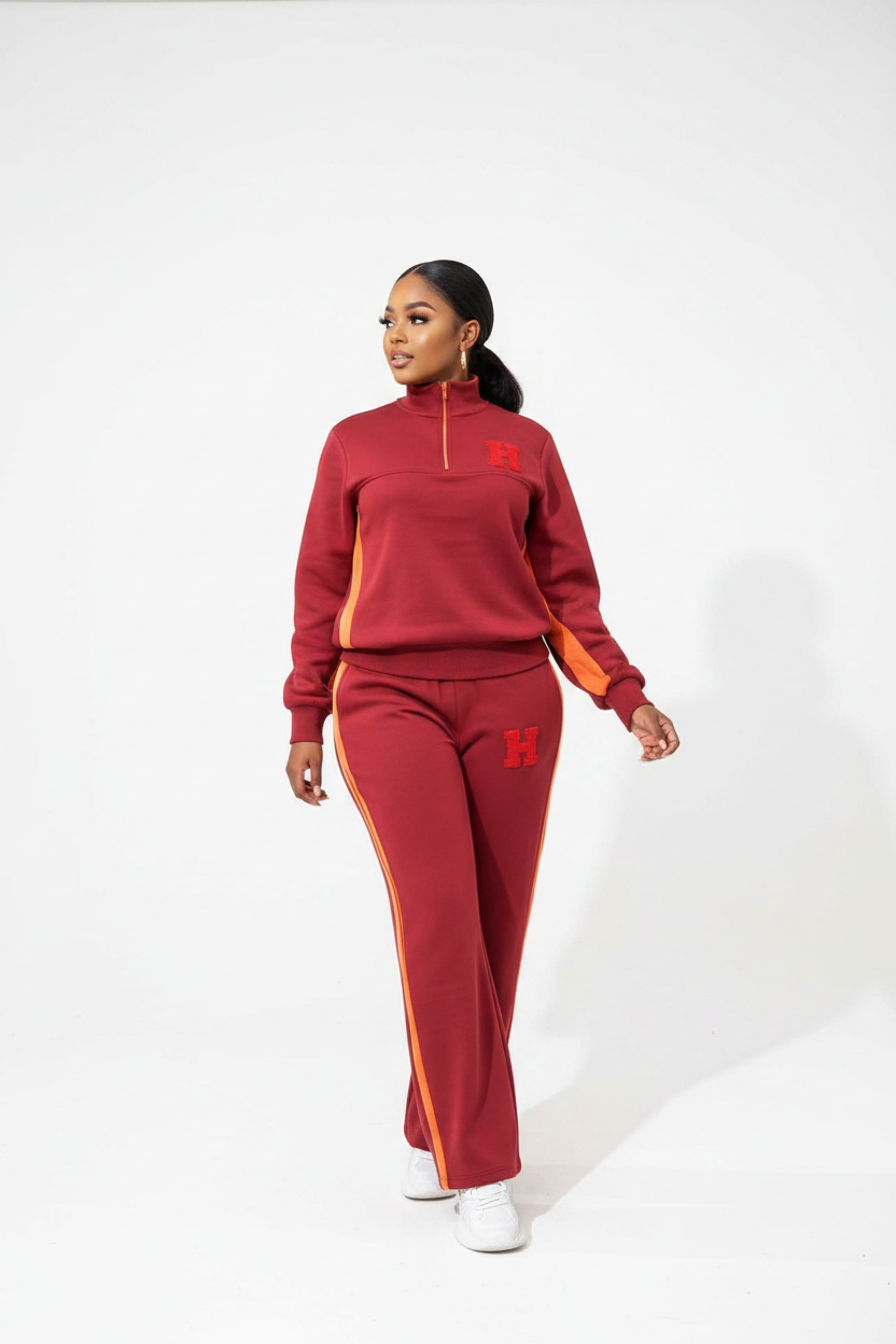 Chic Quarter-Zip Two-Piece Tracksuit Set