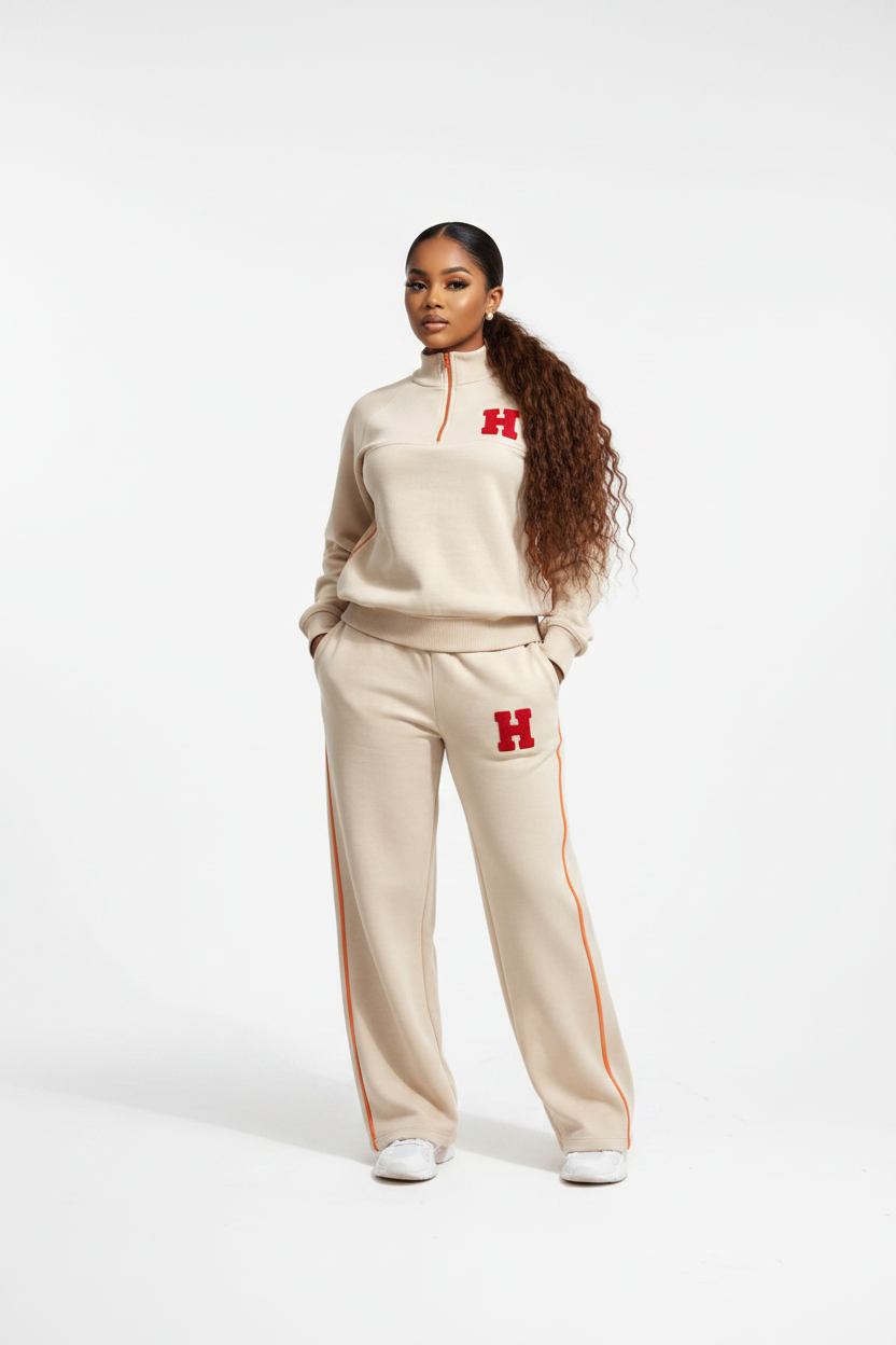 Chic Quarter-Zip Two-Piece Tracksuit Set