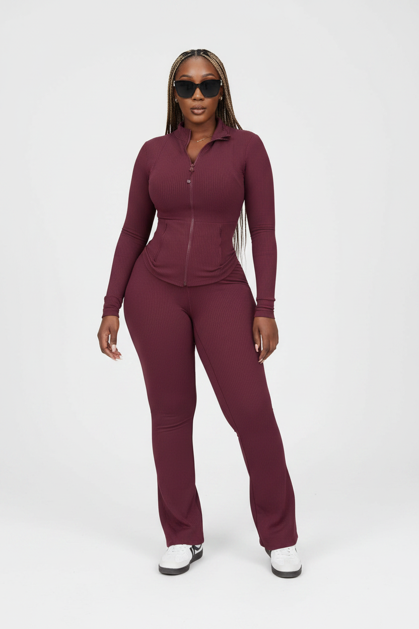 Plus Size Slim Fit Active Tracksuit Set