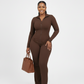 Plus Size Slim Fit Active Tracksuit Set