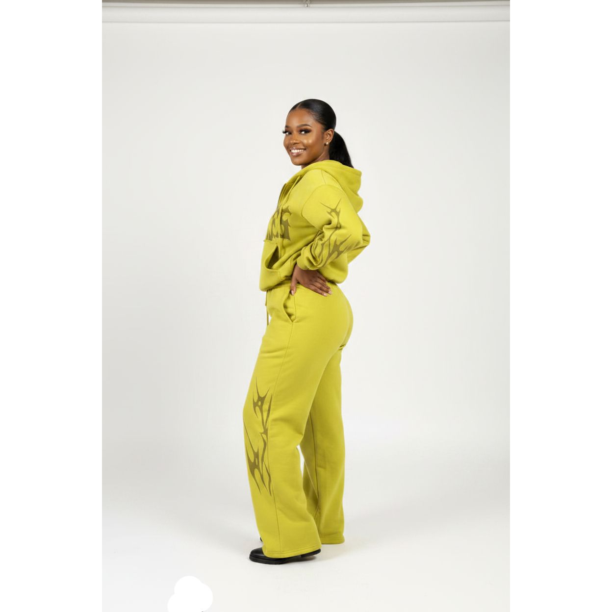 Plus Size Fearless Heat Fleece Tracksuit Set