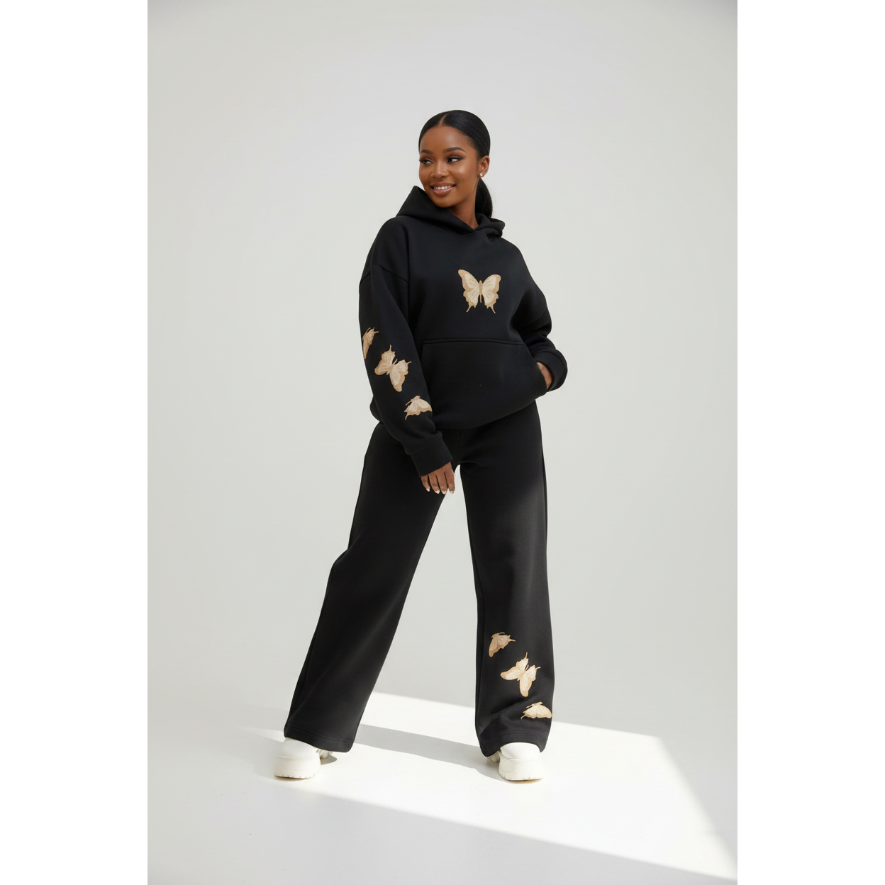 Women's Casual Butterfly Print Tracksuit Set