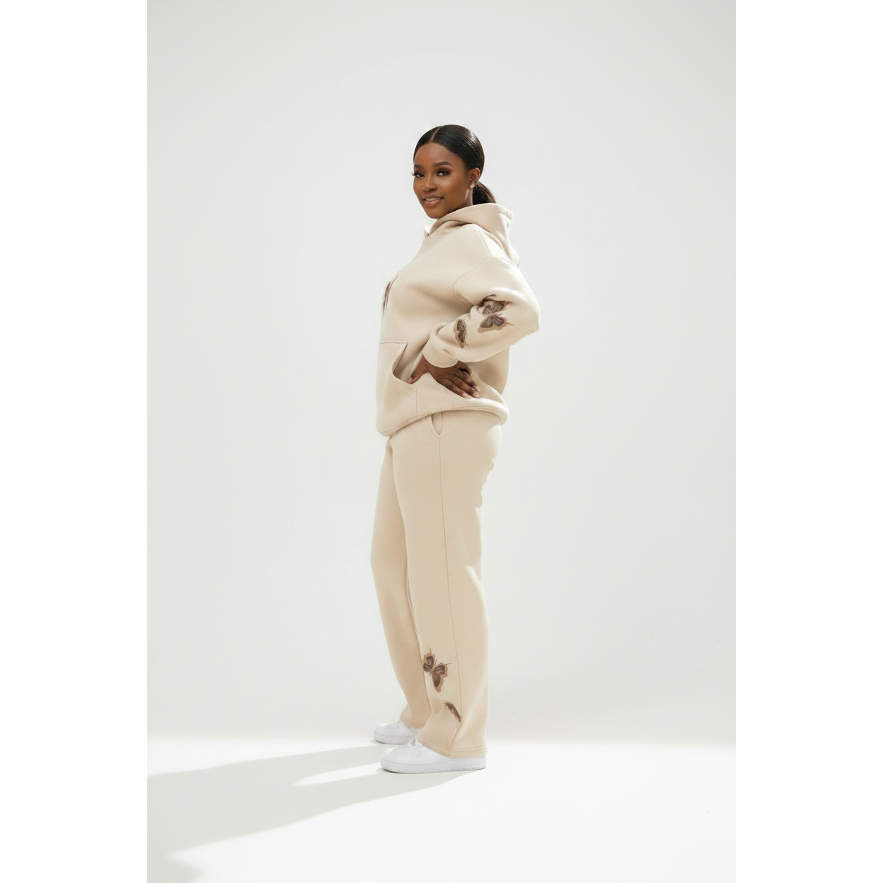 Women's Casual Butterfly Print Tracksuit Set