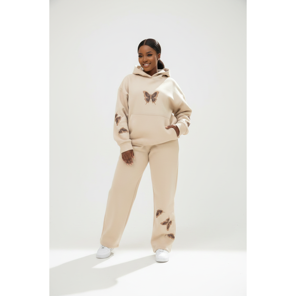 Women's Casual Butterfly Print Tracksuit Set