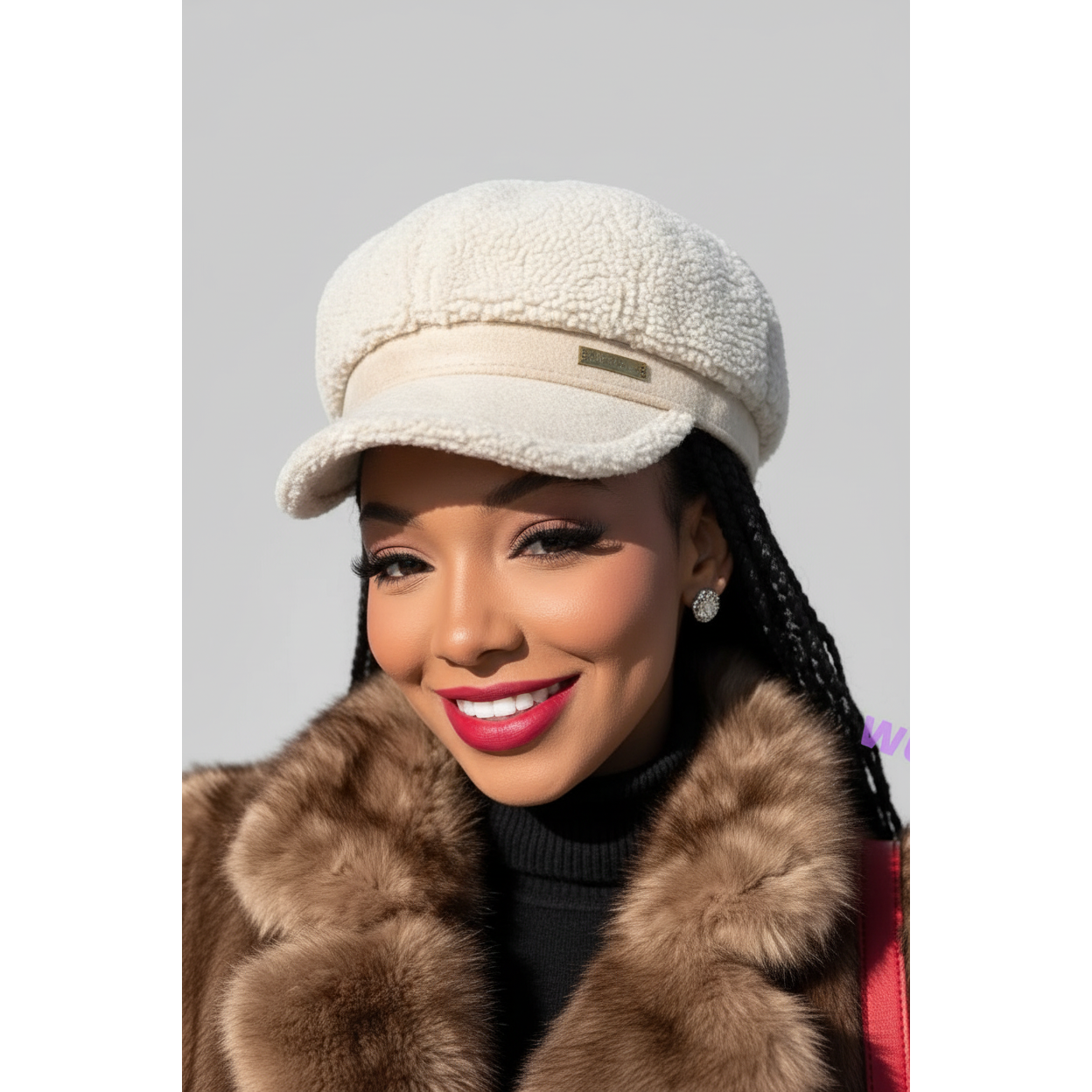 Women's Winter Teddy Fleece Beret Cap