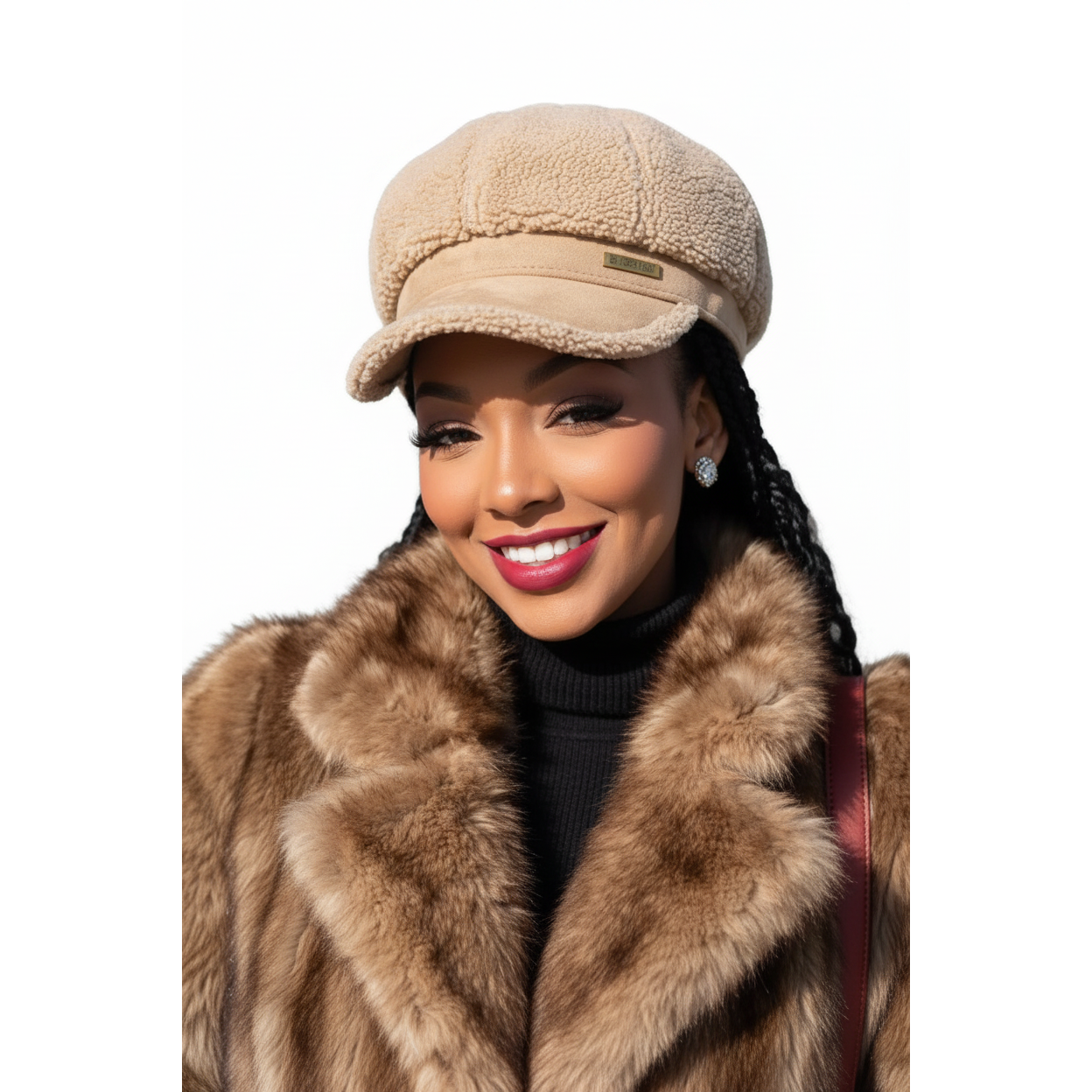Women's Winter Teddy Fleece Beret Cap