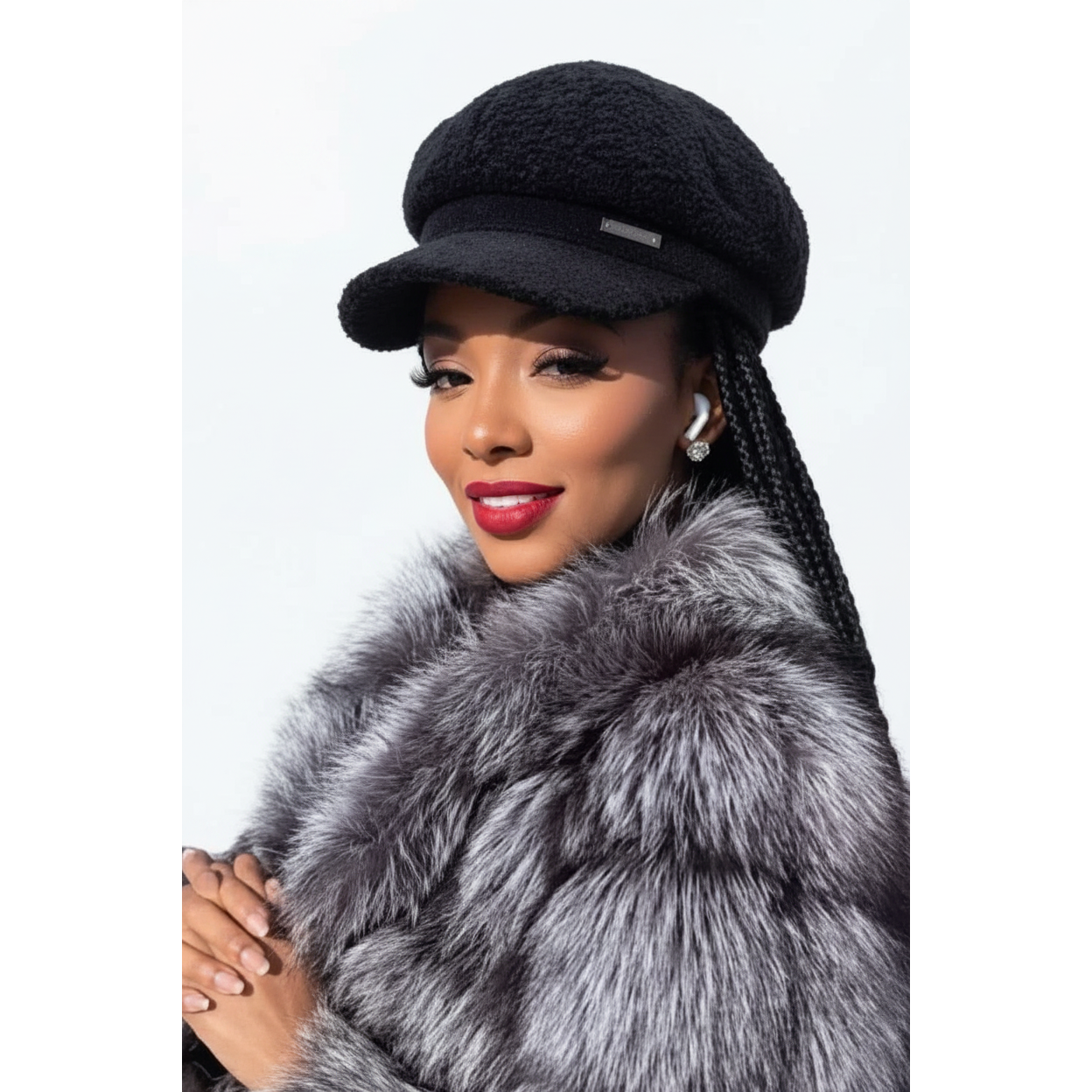 Women's Winter Teddy Fleece Beret Cap