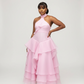 Tiered Ruffle Sage Halter Maxi Dress