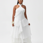 Tiered Ruffle Sage Halter Maxi Dress